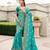  sky blue multi thread work  viscose saree with unstitched blouse