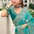  sky blue multi thread work  viscose saree with unstitched blouse