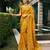 mustard multi work  viscose saree with unstitched blouse