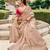  chiku multi thread work  viscose saree with unstitched blouse