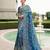 Nevy blue shaded resham & zari embroidery  viscose saree with unstitched blouse