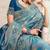 Nevy blue shaded resham & zari embroidery  viscose saree with unstitched blouse