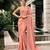 Celebrity inspired pink multi thread work  viscose saree with unstitched blouse
