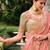 Celebrity inspired pink multi thread work  viscose saree with unstitched blouse