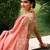 Celebrity inspired pink multi thread work  viscose saree with unstitched blouse