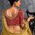  mustard resham & zari embroidery nylon zari satin silk saree with unstitched blouse
