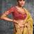  mustard resham & zari embroidery nylon zari satin silk saree with unstitched blouse