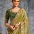 Light weight pista multi work tissue silk saree with unstitched blouse