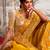 Soft silk mustard shaded resham & zari embroidery  viscose tissue saree with unstitched blouse