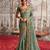 Embellished light green resham & zari embroidery  viscose tissue saree with unstitched blouse