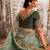Embellished light green resham & zari embroidery  viscose tissue saree with unstitched blouse