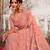 Ethnic pink multi work  viscose tissue saree with unstitched blouse