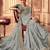 greyish blue multi work  viscose saree with unstitched blouse