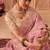  baby pink resham & zari embroidery  viscose saree with unstitched blouse