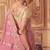  baby pink resham & zari embroidery  viscose saree with unstitched blouse
