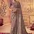 dusty onion pink multi work  viscose saree with unstitched blouse