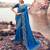  royal blue resham & zari embroidery  satin silk saree with unstitched blouse