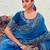  royal blue resham & zari embroidery  satin silk saree with unstitched blouse