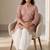 Elegant mandarin collar floral print pink kurta set