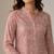 Elegant mandarin collar floral print pink kurta set