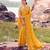  yellow resham & zari embroidery tissue silk saree with unstitched blouse