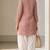 Elegant mandarin collar floral print pink kurta set