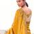  yellow resham & zari embroidery tissue silk saree with unstitched blouse