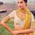  yellow resham & zari embroidery tissue silk saree with unstitched blouse