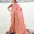 Soft silk chiku resham & zari embroidery satin silk saree with unstitched blouse