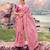 Ethnic onion pink multi work tissue silk saree with unstitched blouse