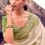  green shaded multi thread work tissue silk saree with unstitched blouse