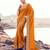  mustard resham & zari embroidery  satin silk saree with unstitched blouse