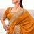  mustard resham & zari embroidery  satin silk saree with unstitched blouse