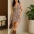 Beige color floral printed sleeveless mini dress