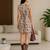 Beige color floral printed sleeveless mini dress