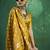 Mustard satin silk blend saree with gold zari buti