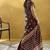 Maroon satin silk blend saree with gold zari buti