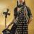 Black satin silk blend saree with gold zari buti