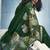 Dark green linen silk blend saree with gold zari border & floral woven pallu