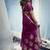 Magenta linen silk blend saree with gold zari border & floral woven pallu