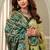 Light yellow linen blend saree with woven elephant & geometric pallu
