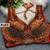 Rust designer italian silkblend beads & real mirror work blouse