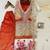 Orange pure tissue embroidered kurti palazzo set with dupatta