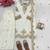 Cream chinnon silkblend kurti palazzo set with embroidered dupatta