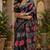 Black linen batik print digital print bollywood saree