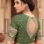 Olive green linen kalamkari digital print bollywood saree