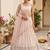 Peach Georgette Zari & Sequin Embroidered Lehenga Choli with Net Dupatta