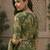 Mahendi green linen floral motifs digital print bollywood saree