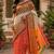 Multicolor linen floral digital print bollywood saree