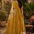 Cream & mustard yellow linen kalamkari digital print bollywood saree